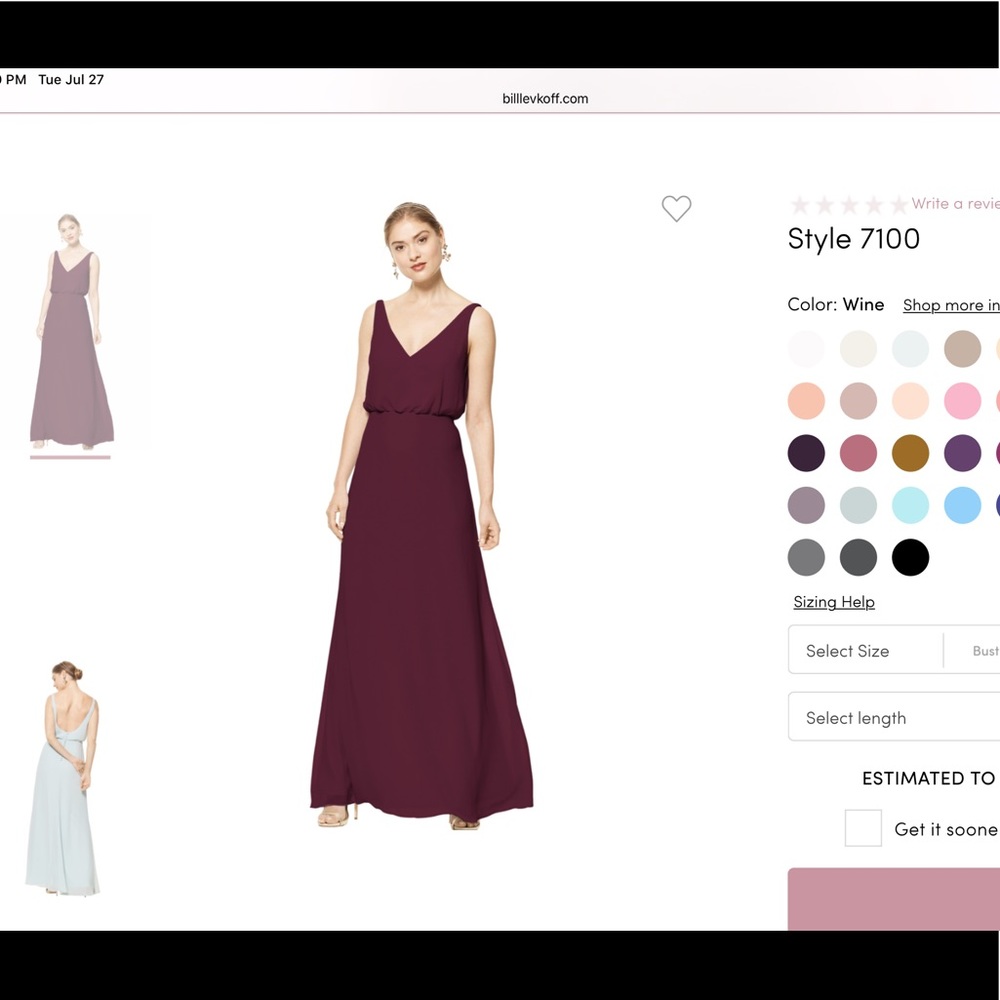 Bill Levkoff bridesmaid dress